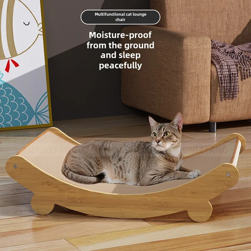 Cat Scratching Board Wooden Cat Bed Removable Wear-Resistant Crumb-Free Multifunctional Cat Lounge 1005007562101933