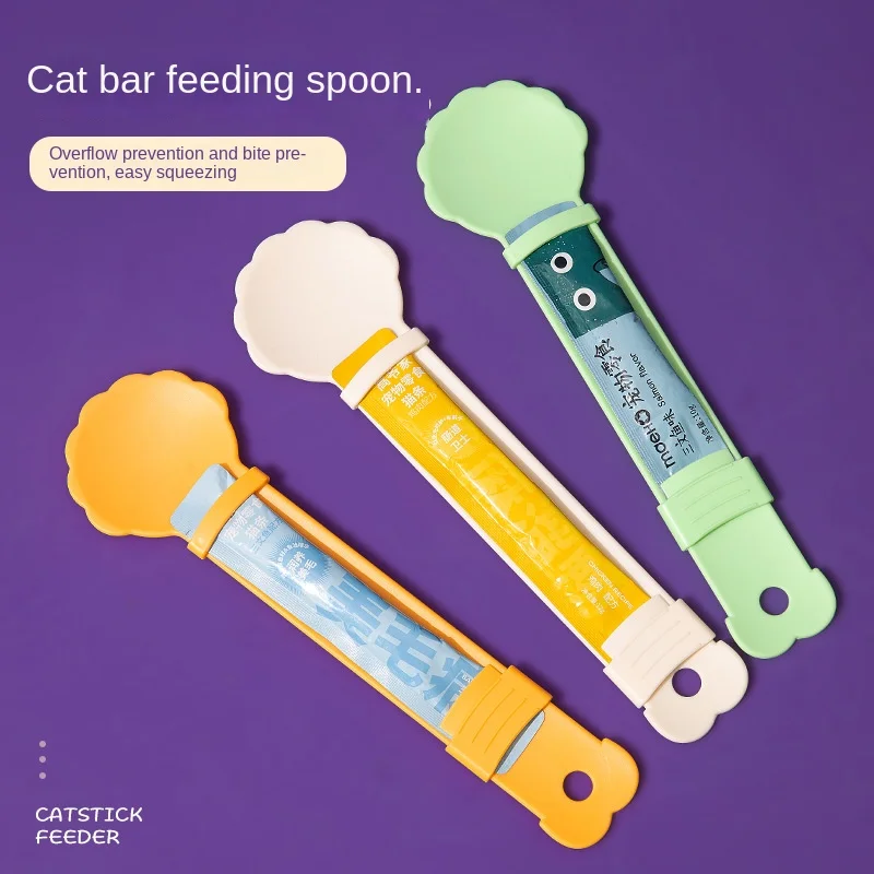 New Cat Bar Spoon Feeder Squeezer Feeder Snack Meat Foam Feeding Spoon Cat Feeder 1005007564578222