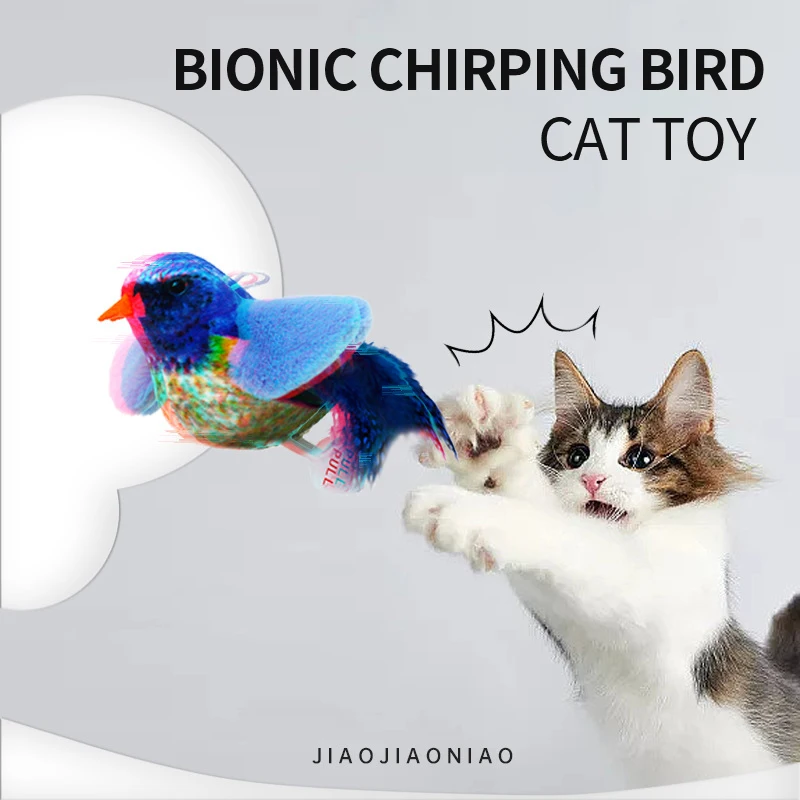 Floppy Bird Cat Toys DIY Wand Tree Tower Toy with Catnip Squeaky Shape Feather Tail Sound 1005007576436064