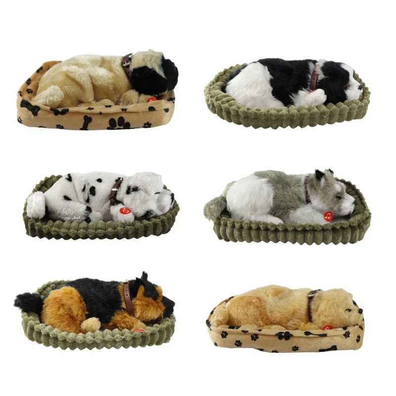 Sleeping Dog Toy Realistic Sleeping Plush Breathing Dog Animal Dolls Stuffed Toy 1005007578242028