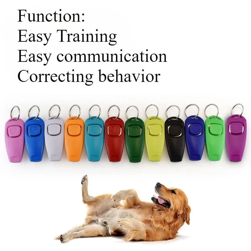Dog Whistle and Clicker Pet Training Aid Tool with Whistle 2 in 1 Design Portable Trainer Pet (1Pcs) 1005007580749701