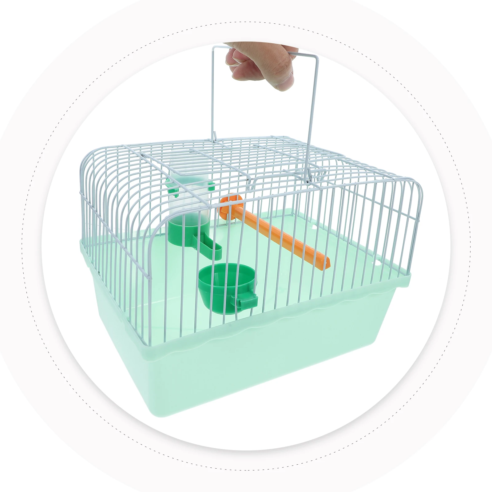 Portable Bird Cage Spacious Pet Habitat Waterer Food Box Travel Carrier Parrot Lovebird Finch 1005007581382752