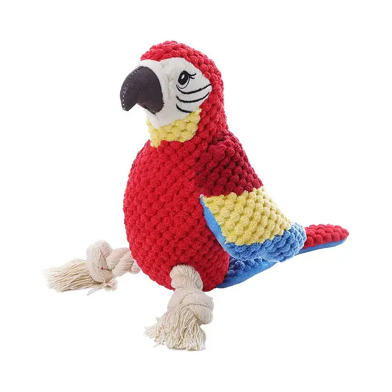 Dog Toy Stuffed Squeaky Animal Squeak Dog Toys Chew Resistant Parrot Shape Interactive Pets Toy 1005007584499009