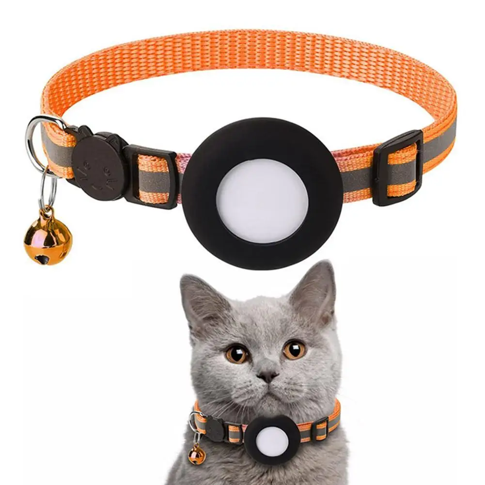 Pet GPS Accessories Anti-Lost Cat Collar Apple Protective Case with Bell Reflective Necklace Kitten 1005007584903884