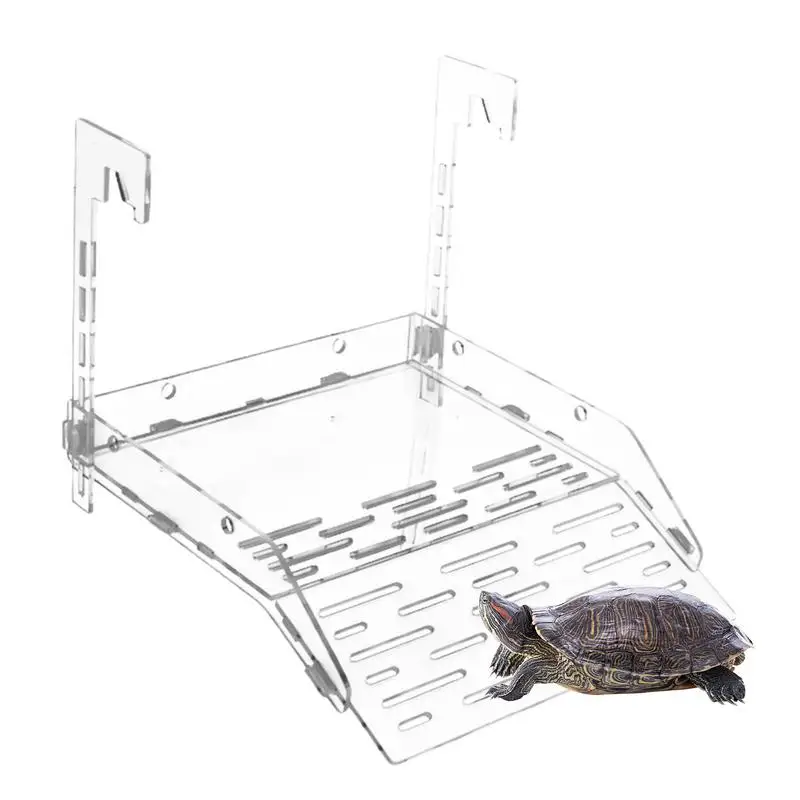 Turtle Basking Ramp Acrylic Transparent Climbing Aquarium Reptile Resting Terrace Tank Accessories 1005007588027619