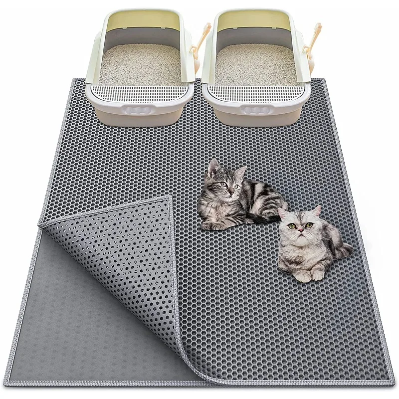 116x66cm Large Multi-Function Double-Layer Cat Litter Mat Non-Slip Bath Waterproof Urine Protection 1005007588314085