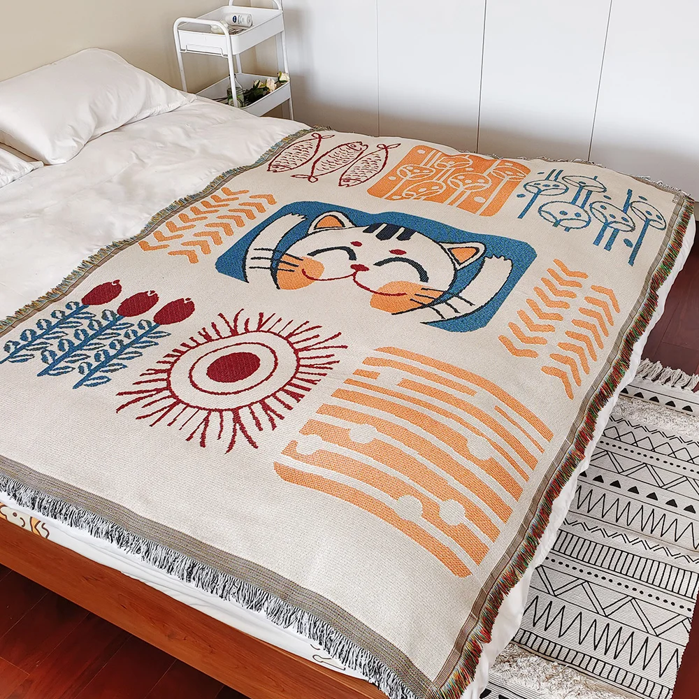 Funny Cute Lucky Cat Blankets for You Comforter Sofa Bed Cover Blanket Home Textile Decorative 1005007601139356