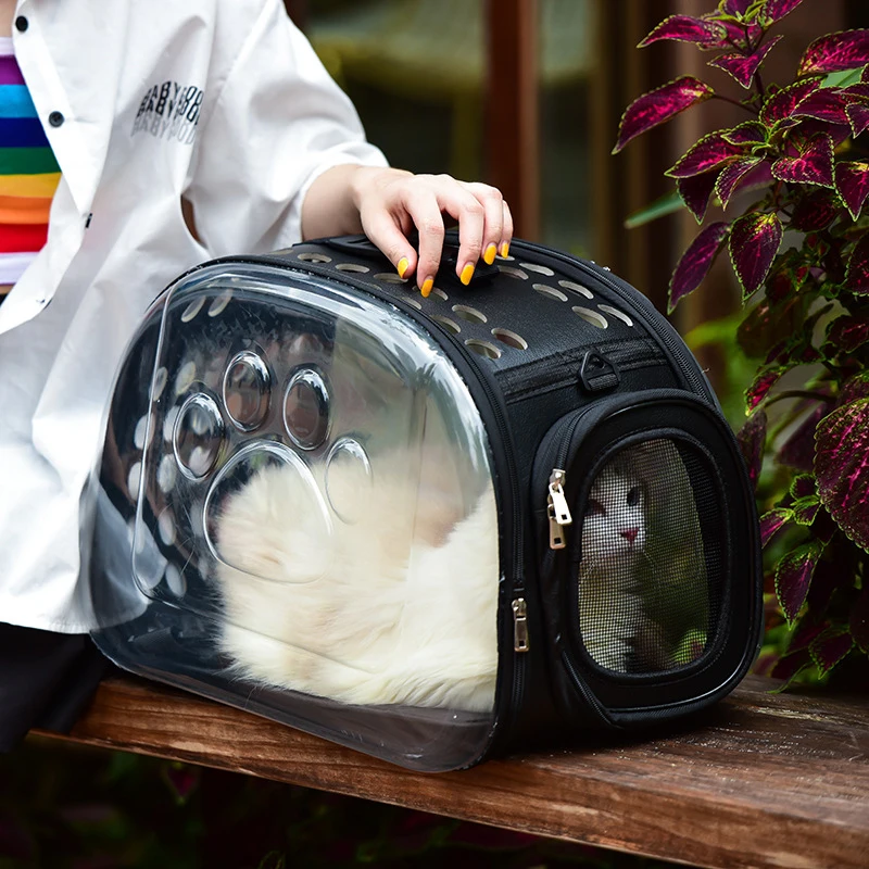 Transparent Folding Pet Carrier Backpack Travel Tote Cat Carrier Bag Outdoor Pet Shoulder Bag Pet 1005007603166193