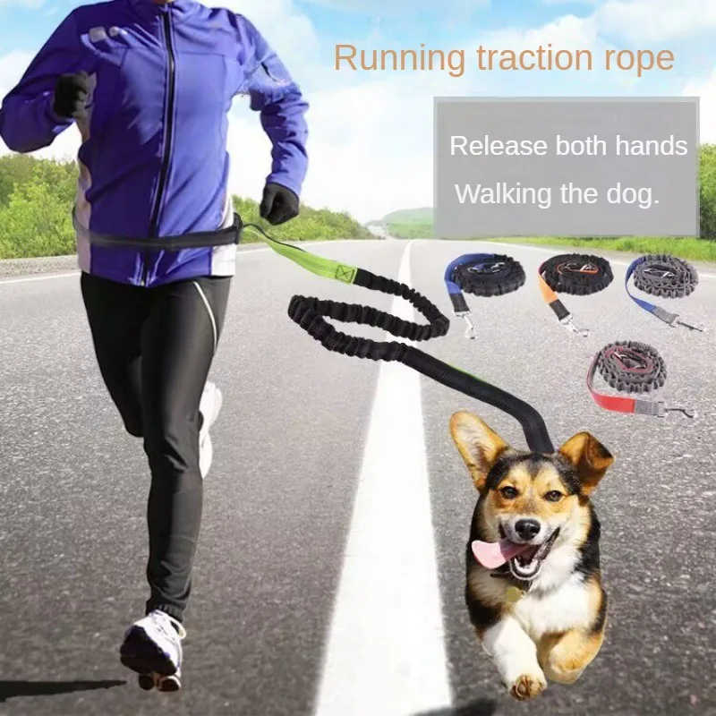 Hand Free Dog Leash for Pet Walking Running Jogging Adjustable Waist Belt Chest Strap 1005007613146754
