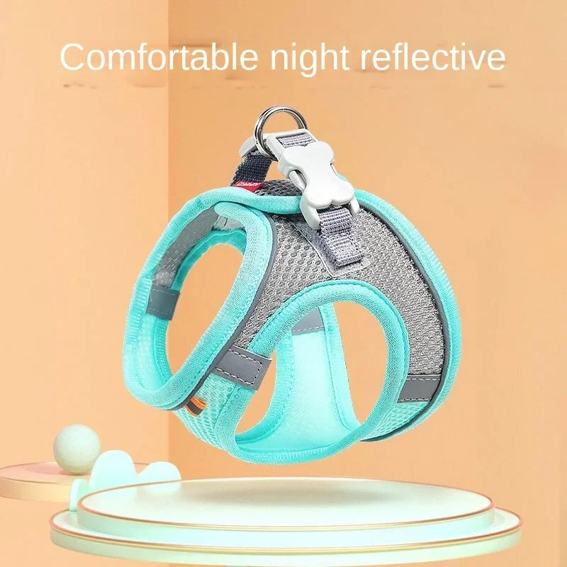 Dog Cat Harness Vest Chest Rope Set Reflective Breathable Adjustable Pet Harness for Small Medium 1005007615208838