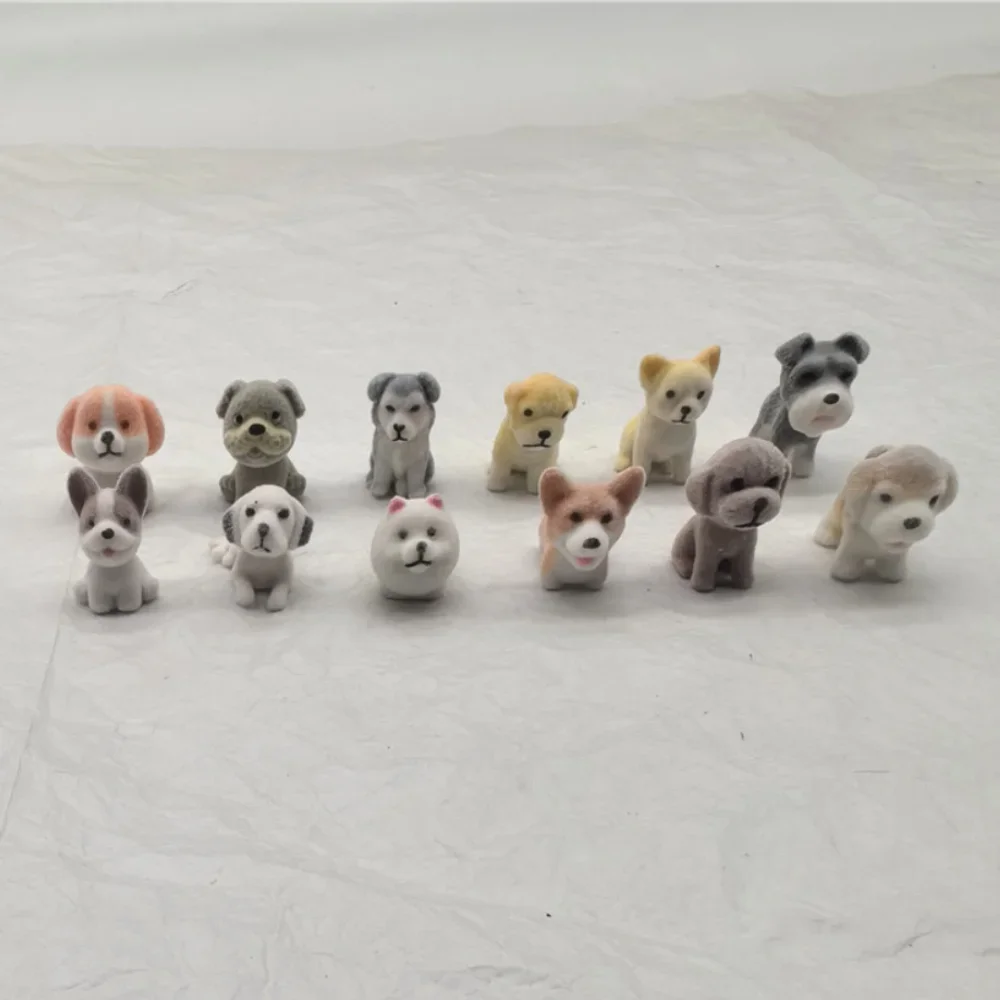 50Pcs Flocked Puppy Dog Figure 2.5cm Cute Shaggy Model Collection Corgi Samoyed Artificial Pocket 1005007620687781