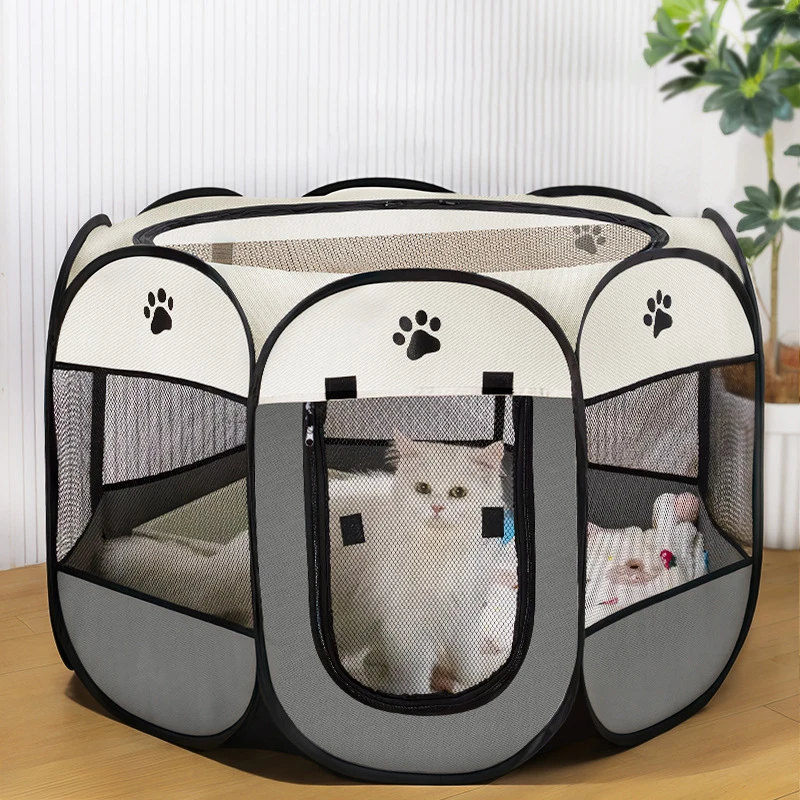 Portable Pet Tent Kennel Octagonal Fence Cat Cage Small Dog Cage Four Season Universal Cat Delivery 1005007624570340