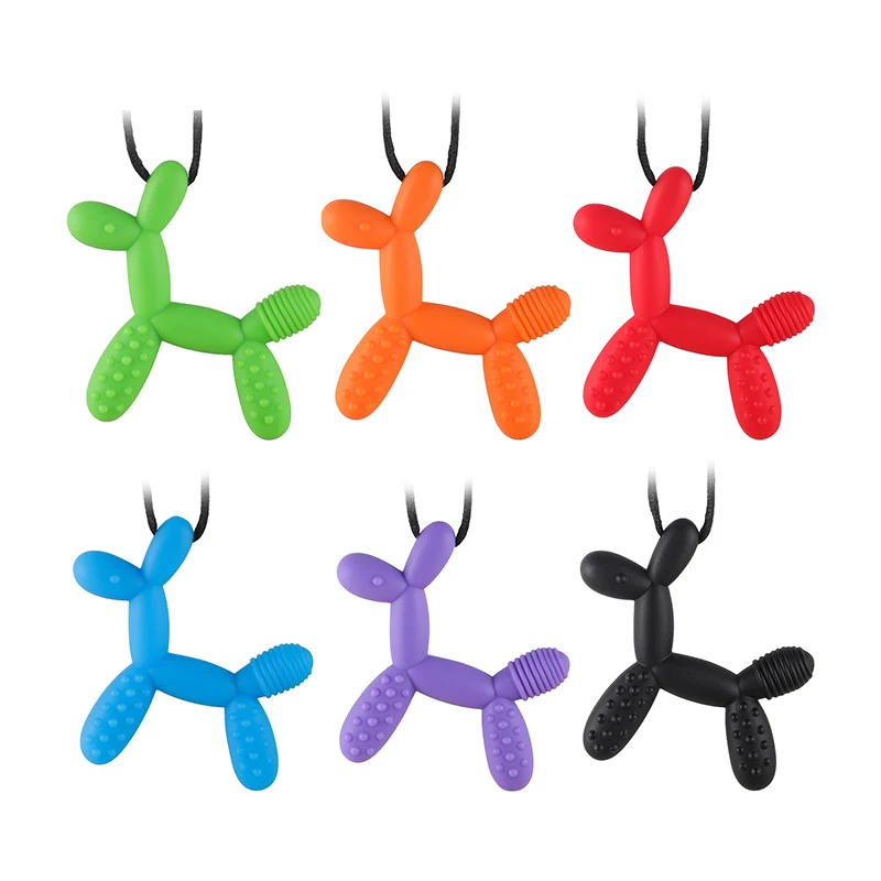Baby Teethers Doggy Shape Teething Pendant Food Grade Puppy Dog Sensory Toy for Toddler Kids Chew 1005007628525332