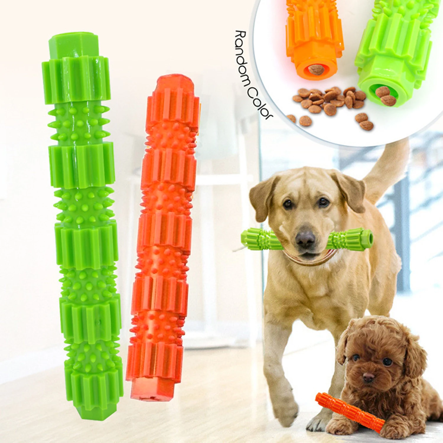 Pet Dog Chew Toy for Aggressive Chewers Treat Dispensing Rubber Teeth Cleaning Toy Squeaking Rubber 1005007639577401