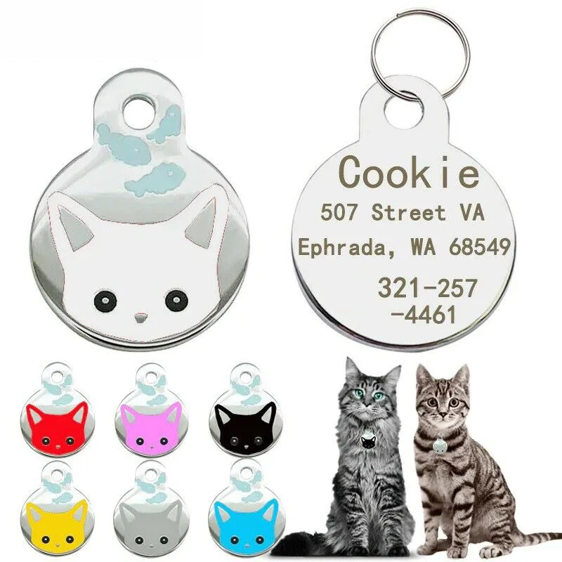 Personalized Cat Tag Unti-Lost Custom Name Number Address Engraved ID Tags for Cat Dog Pet ID Tag 1005007642926203