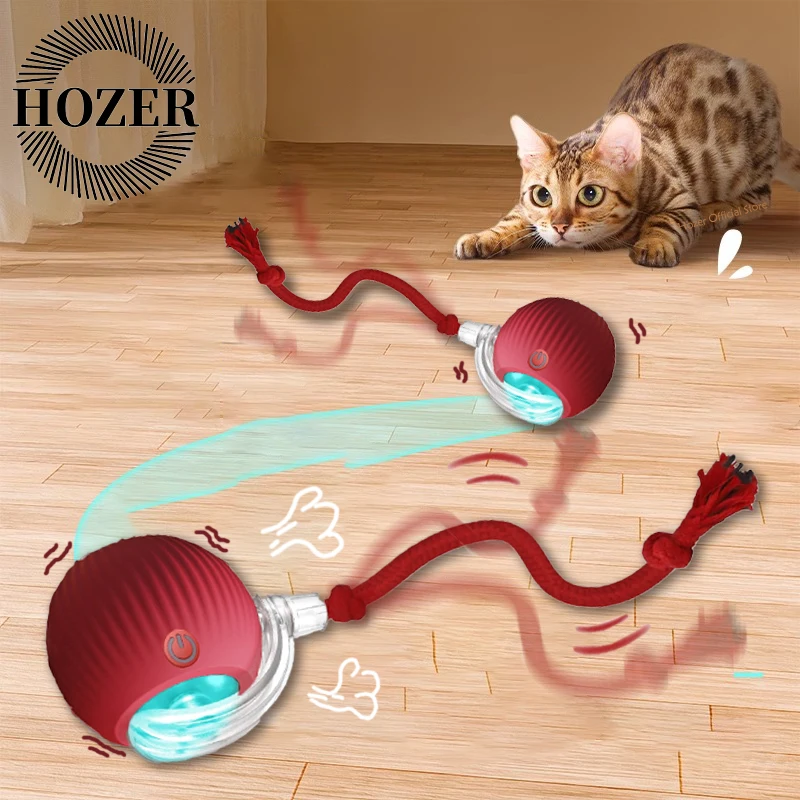 Cat Interactive Ball Toys Automatic Rolling Ball Faux Tail Rechargeable Smart Pet Electric Toy Dog 1005007643959756