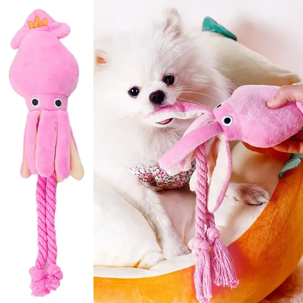 Octopus Plush Dog Toy for Small Dogs Puppy Cat Molar Training Squeaky Toys Animal Shape Interactive 1005007654530911