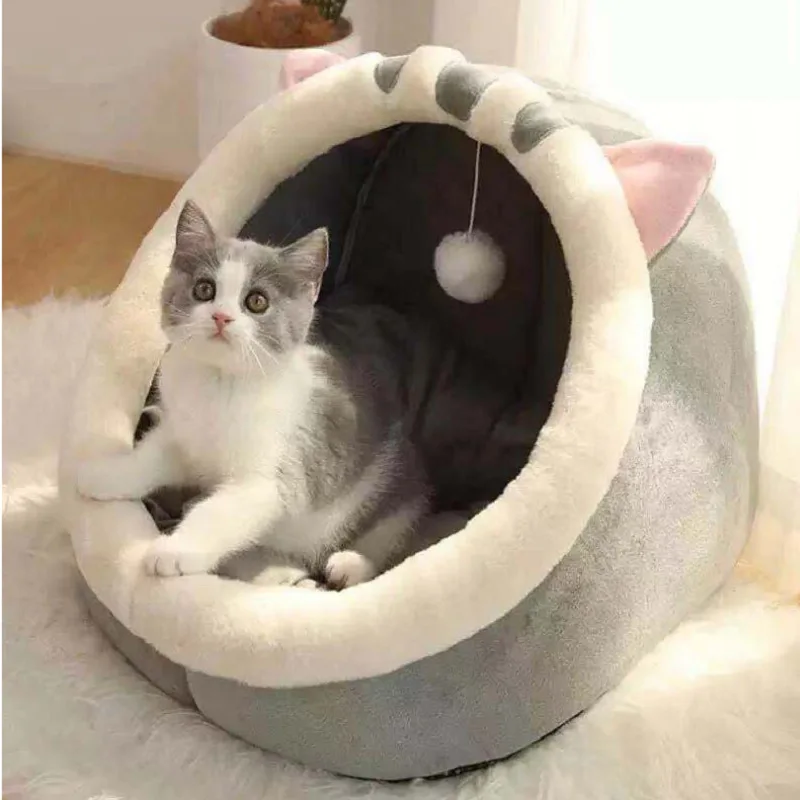 Warm Soft Cat Bed Winter Warm House Cave Pet Dog Soft Nest Kennel Kitten Bed House Sleeping Bag 1005007665643831