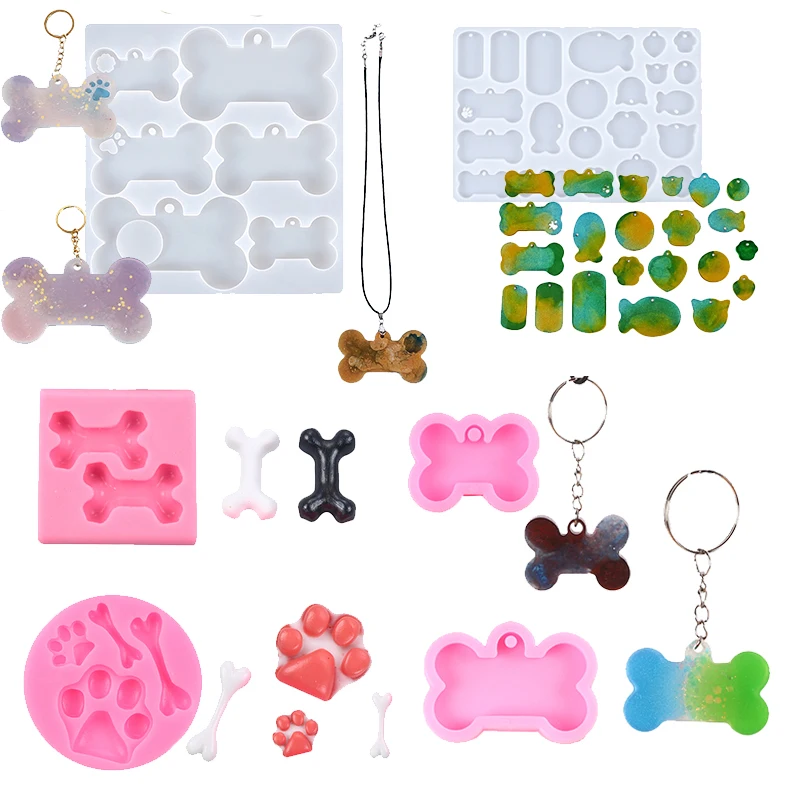 Dog Bone Tag Keychain Silicone Mold DIY Dog Tag Pendant Jewelry Crafts Making Epoxy Resin Mold 1005007683856268