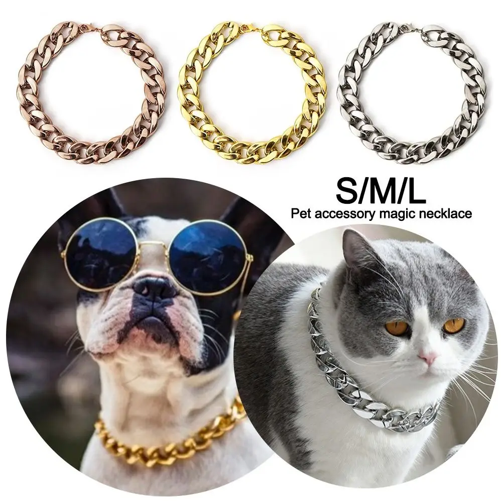 Fashion Chain Collar Pet Necklace Cat Dog Gold Necklace Adjustable Chain Dog Collar Gold Collars 1005007698174838