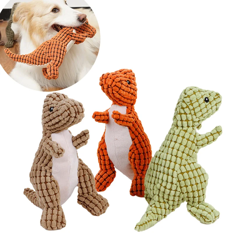 Soft Plush Squeaky Dog Toys Cartoon Cute Dinosaur Pets Cat Toy Outdoor Play Interactive Small Dog 1005007714078255