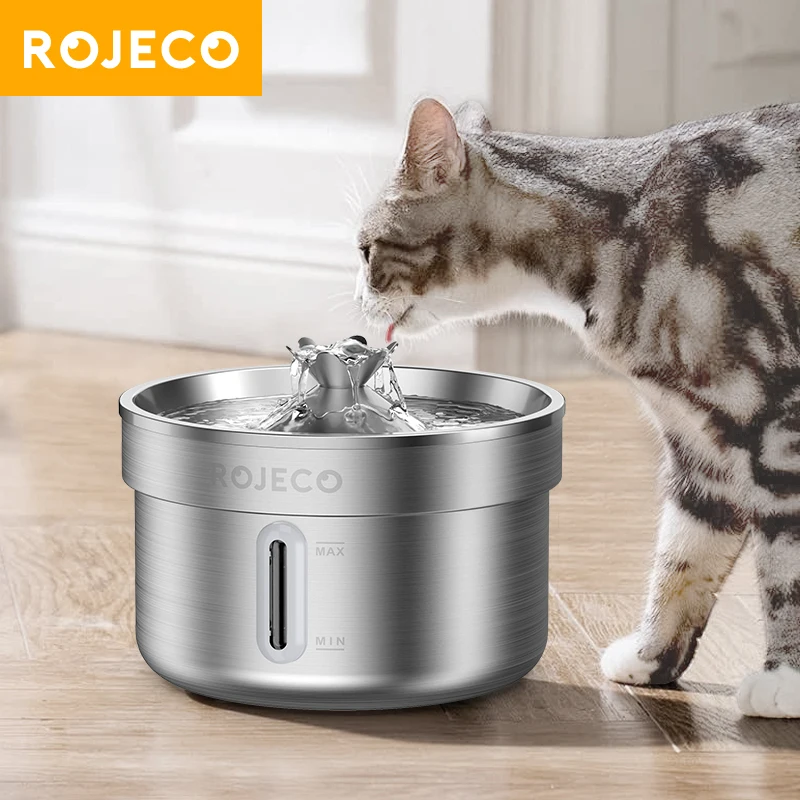 ROJECO Stainless Steel Pet Drinking Fountain Automatic Cat Water Fountain Smart Pet Water Dispenser 1005007714562698