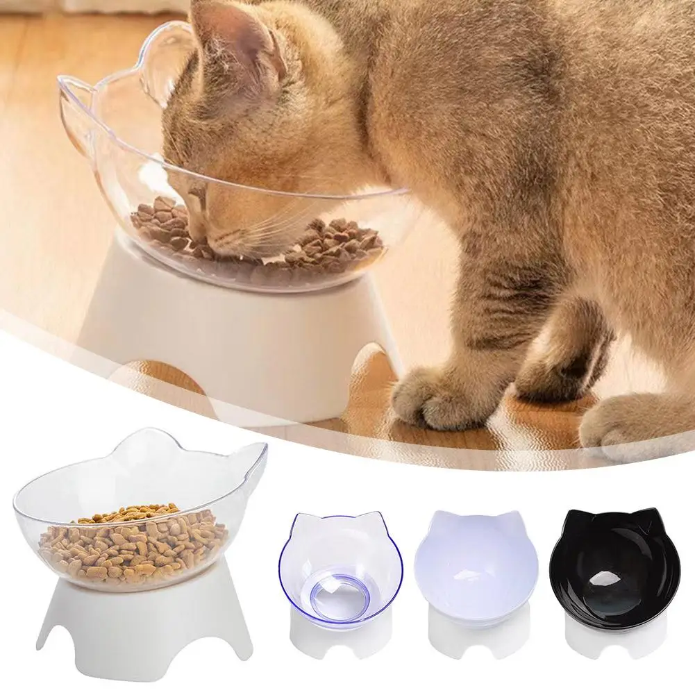 Plastic Tilted Elevated Cat Bowl Tilted Antichoking Pet Protector Feeder Bottom High Bowl Pet Neck 1005007726012139