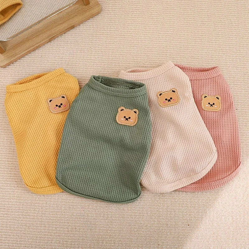 Dogs Thin Small Fashion Bear Vest Pet Dog Clothes Cat Solid T-Shirt Clothing Chihuahua Summer 1005007730416609