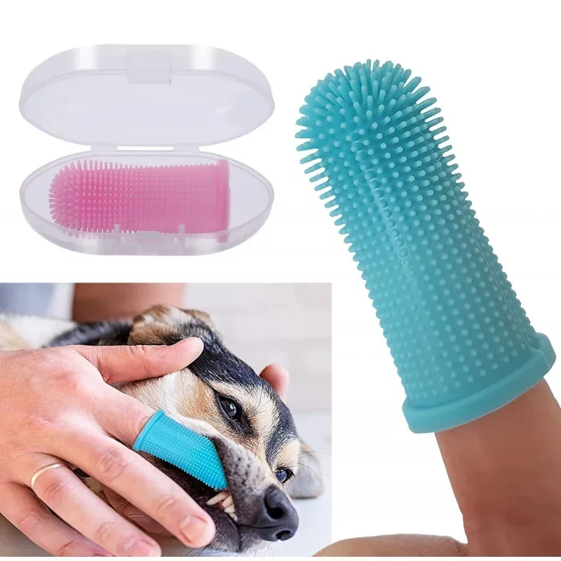 Dog Super Soft Pet Finger Toothbrush Teeth Cleaning Breath Care Nontoxic Silicone Tooth Brush Cat 1005007756879885