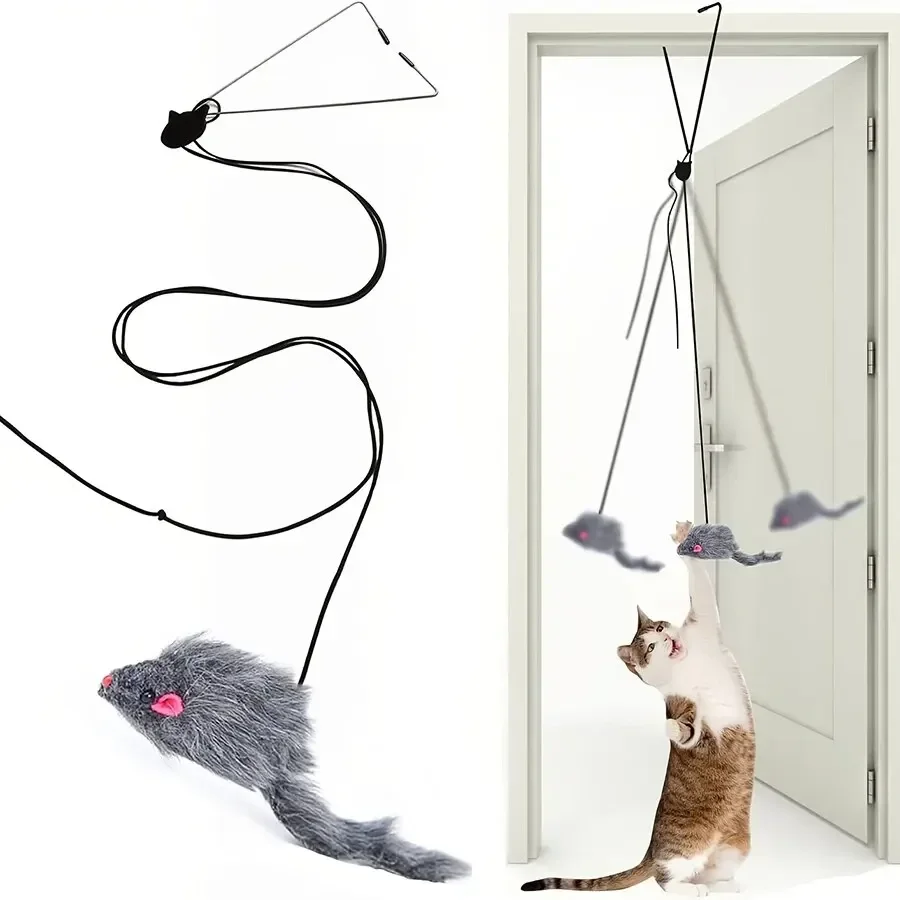 Simulation Mouse Cats Toy Funny Self-Hey Hanging Door Retractable Cats Stick Scratch Rope Mouse Cat 1005007767285051