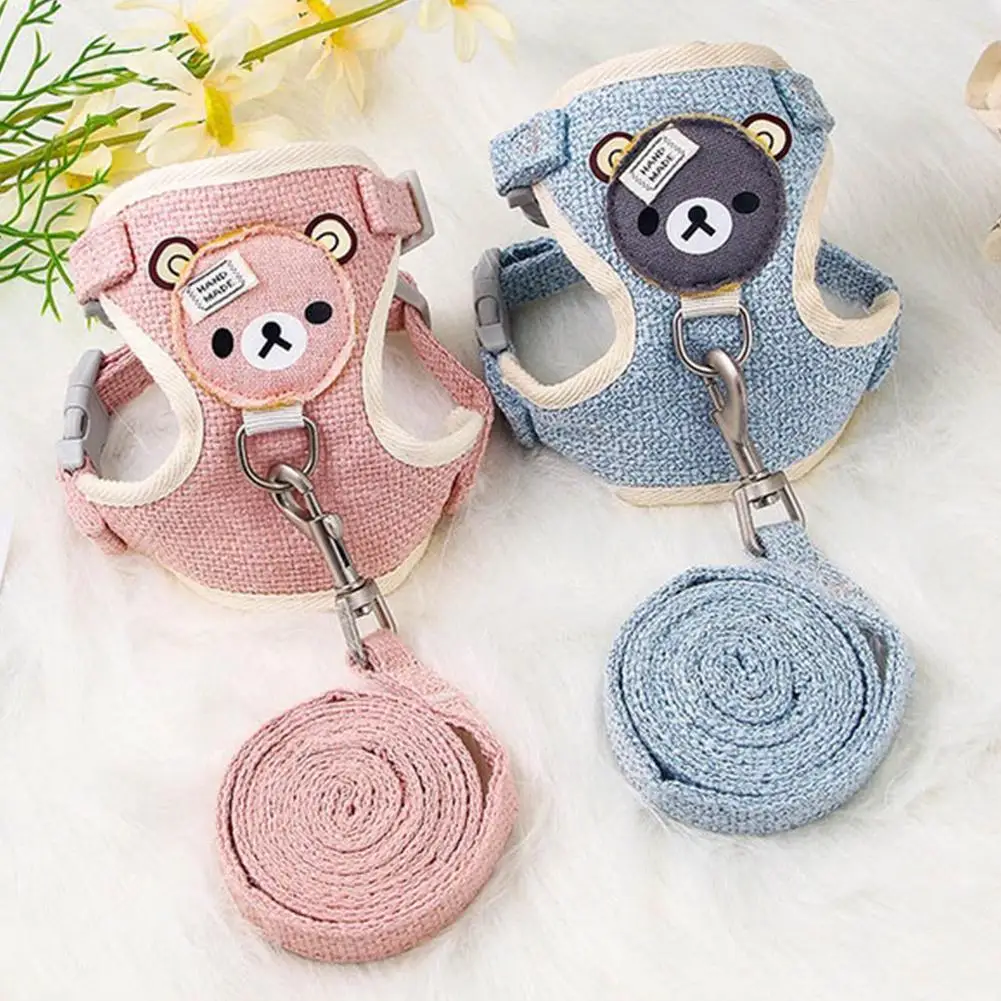 Lovely Small Pet Vest Chest Strap Dog Leash Traction Rope Walking Dog Cat Bunny Vest Harness Poodle 1005007767583810
