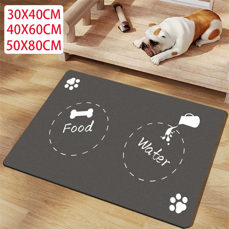 Pet Feeding Mat for Dogs Food Bowl Pad Drinking Feeding Placemat Quick Dry Waterproof Floor Mats 1005007775326176