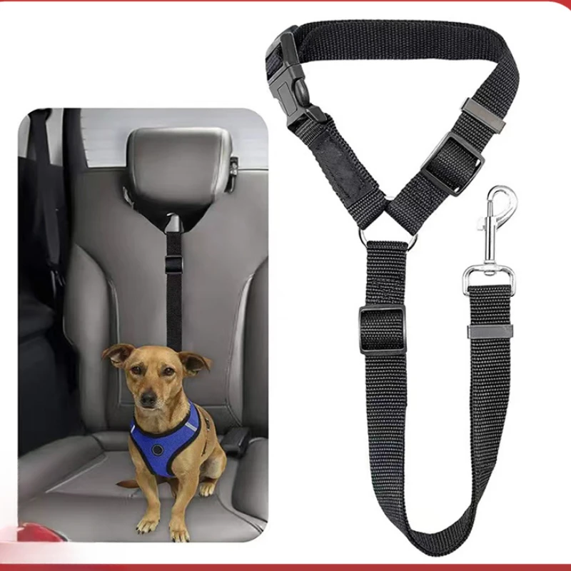 Solid Color Two-In-One Pet Car Seat Belt Nylon Lead Leash Backseat Safety Belt Adjustable Dogs 1005007777865932