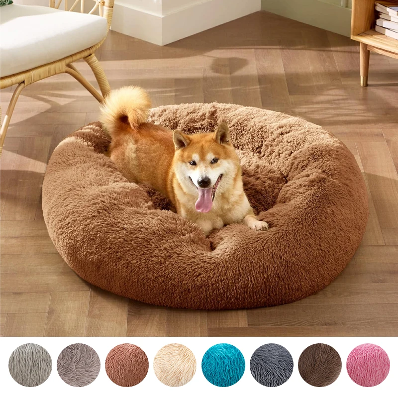100cm Home Round Pet Bed for Large Dog Bed Super Soft Cat Bed Long Plush Dog House for Medium 1005007790019489