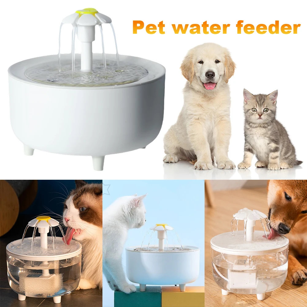 Pet Drinking Dispenser Drinker USB Auto Filter Transparent Cat Drinker Pet Water Fountain (1200ml) 1005007799071902