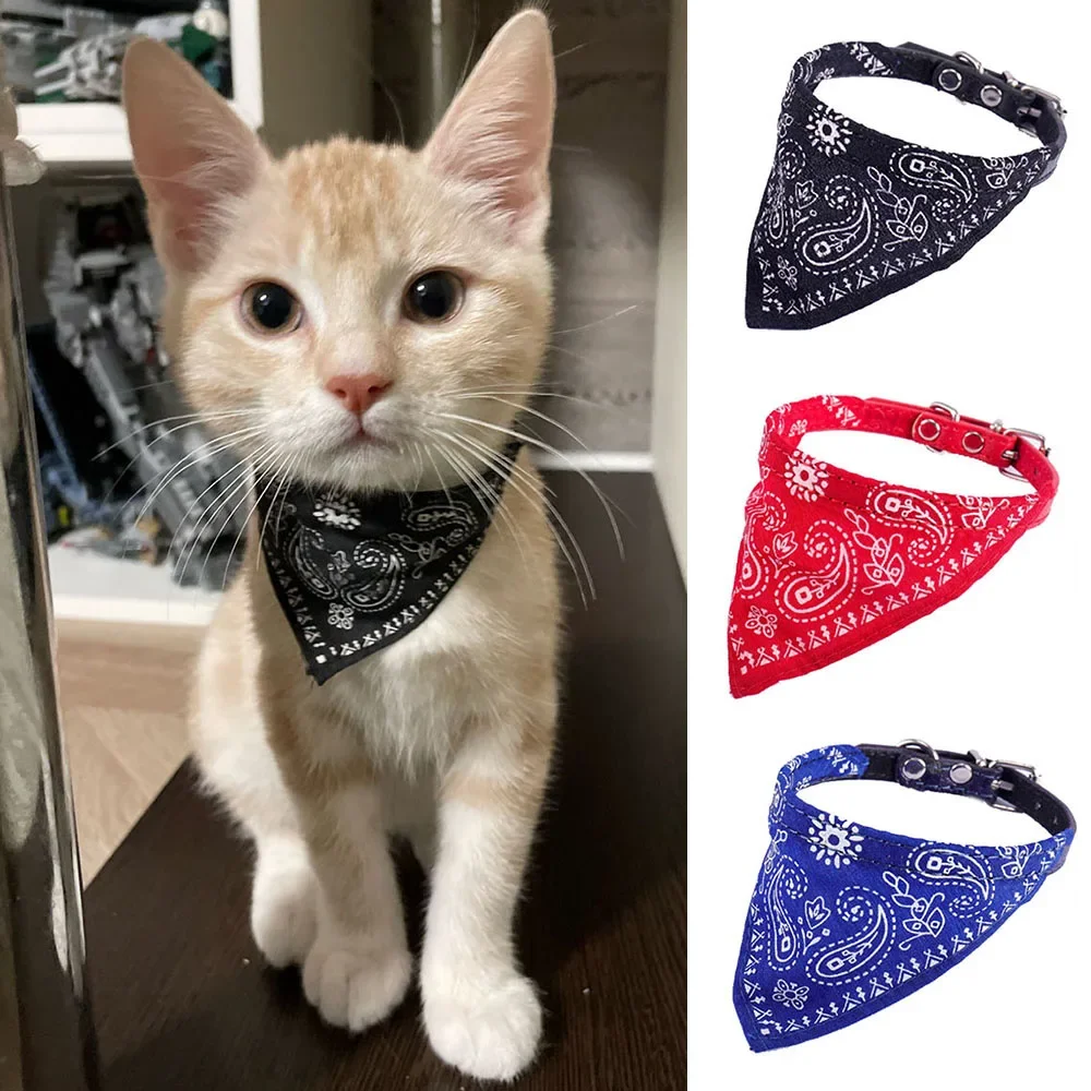 Cute Printed Bandana Cat Collar Puppy Dog Cat Scarf Collar Adjustable Triangular Pet Banadana 1005007812280119