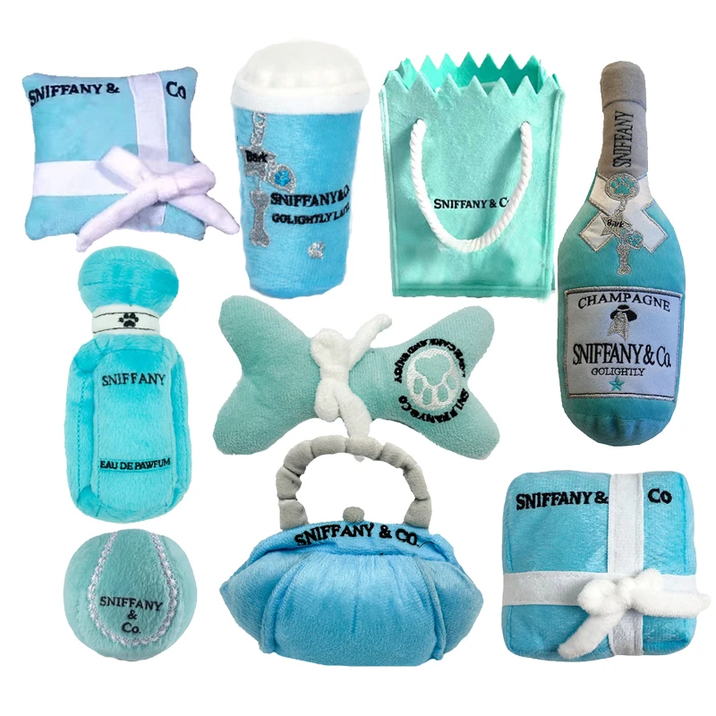 Luxury Unique Dog Plush Toys Designer Pet Squeaky Chewers Ball Bone Bag Shaped Puppy Gifts Chewing 1005007812798504