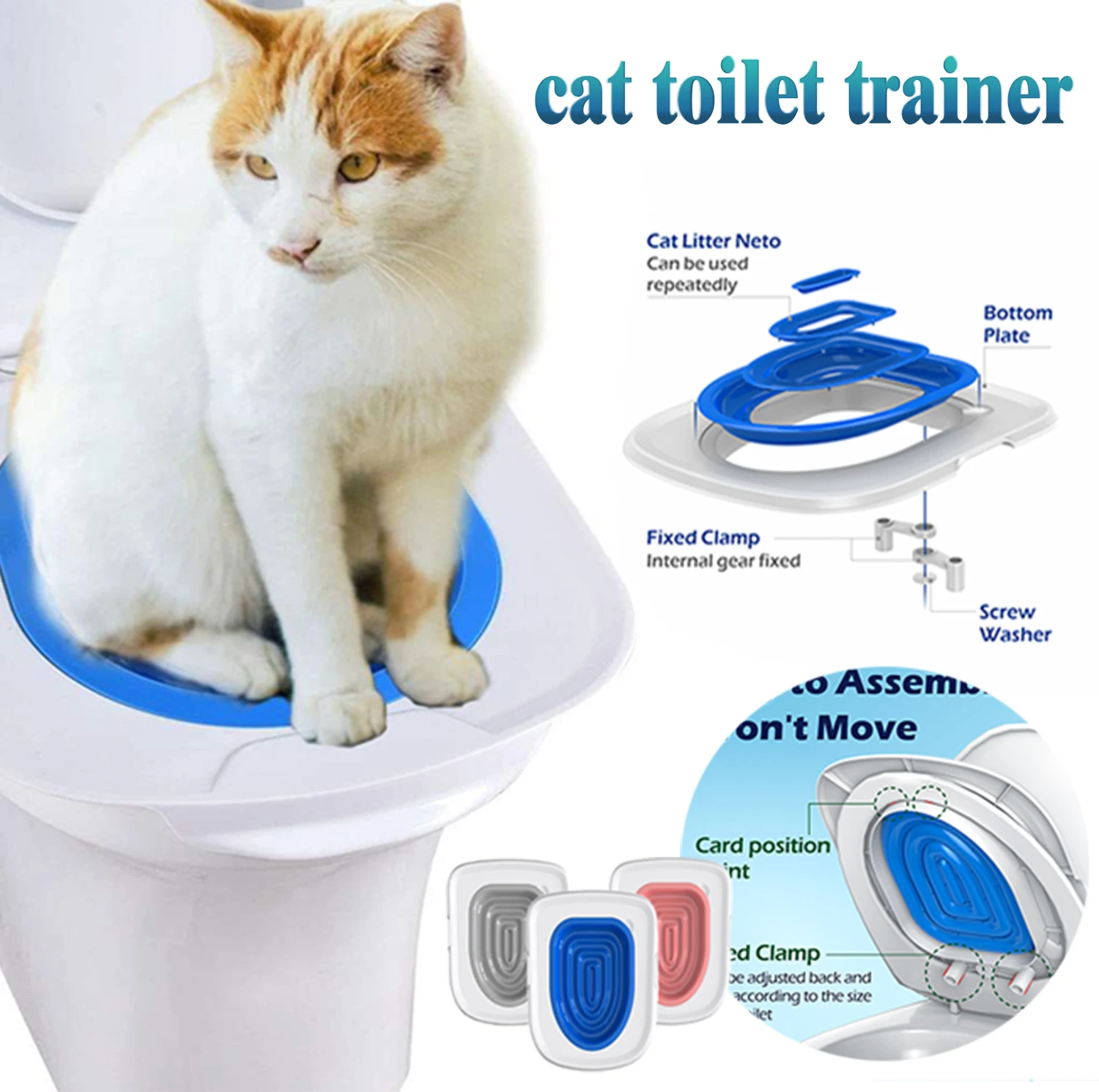 Pet Cat and Dog Toilet Training Artifact Kit Sand Tray Toilet Removable Reusable Trainer Toilet Pet 1005007812975093