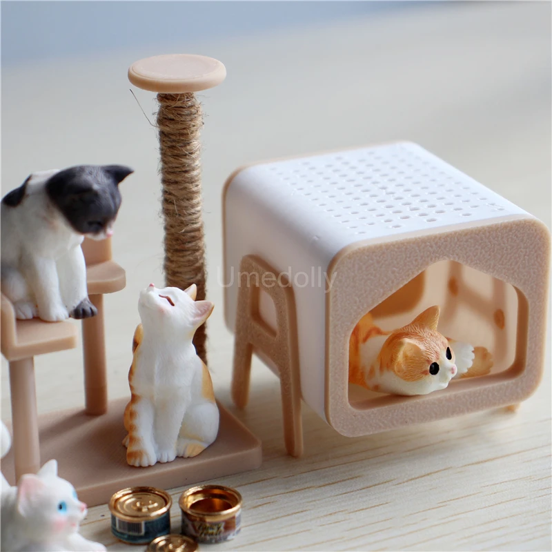 1/6 Scale Miniature Dollhouse Cat Litter Tower Mini House Ornament for Blyth OB11 Doll Accessoreis 1005007812976580