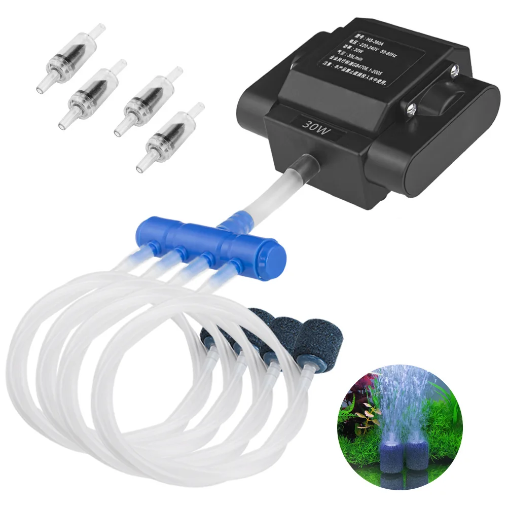 Aquarium Air Pump Fish Oxygen Aerator Pump Basement Aquarium Hydroponic 4 Outlets Bubbler 1005007818479288