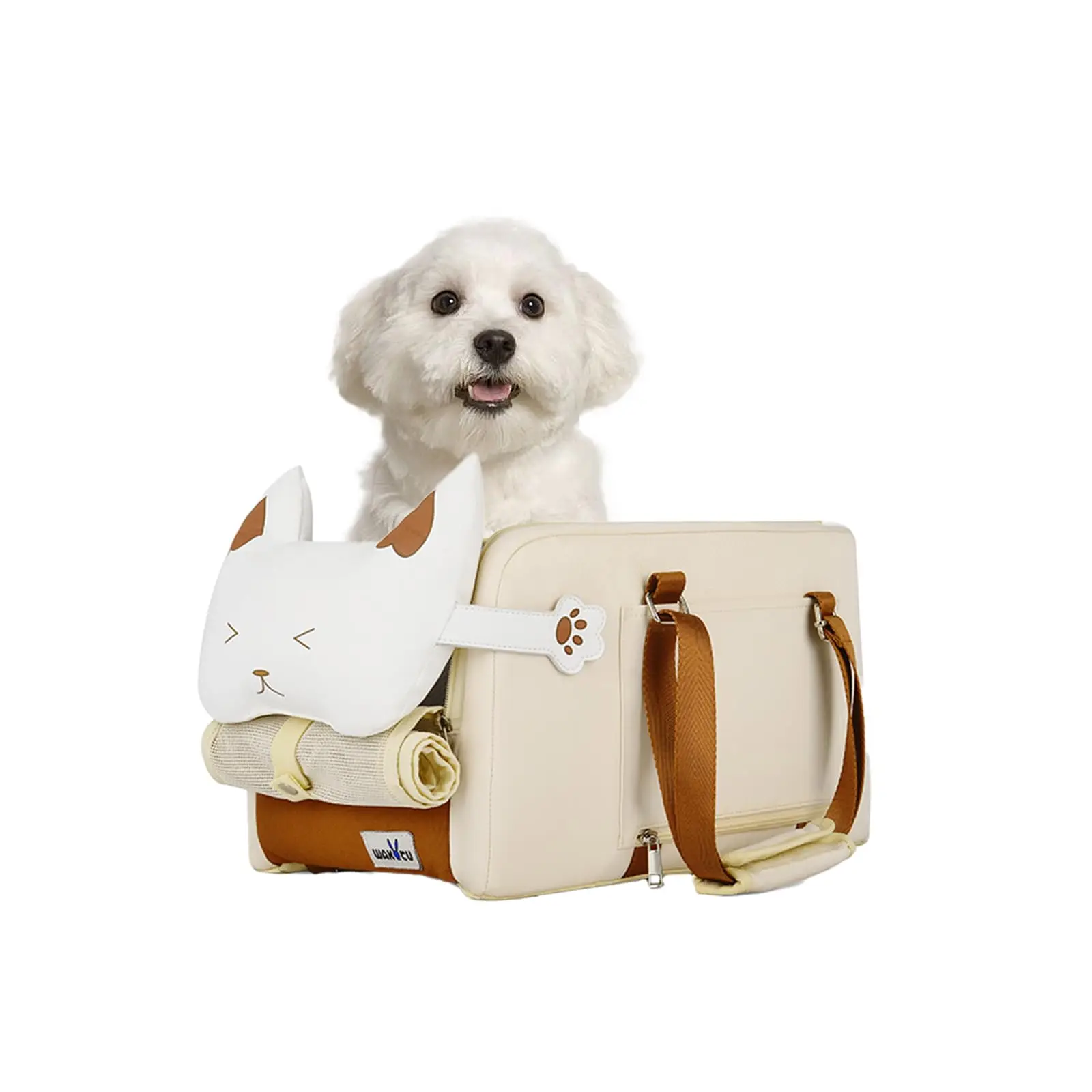 Dog Car Seat Center Console with Double Protection Belt Comfortable Bow Neck Pillow Suitable 1005007824676282