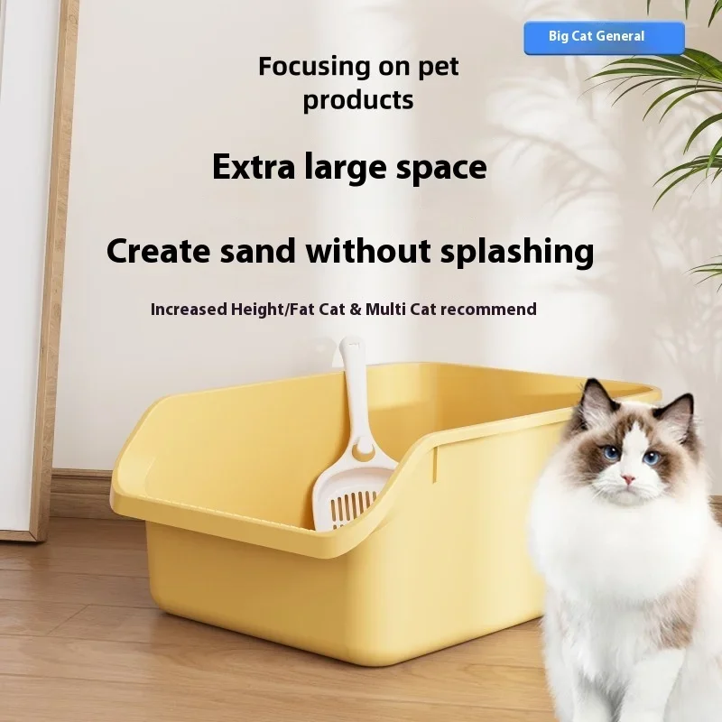 Fully Semi-Enclosed Cat Litter Box, Fully Oversized, Anti-Splash with Sand 1005007824972933