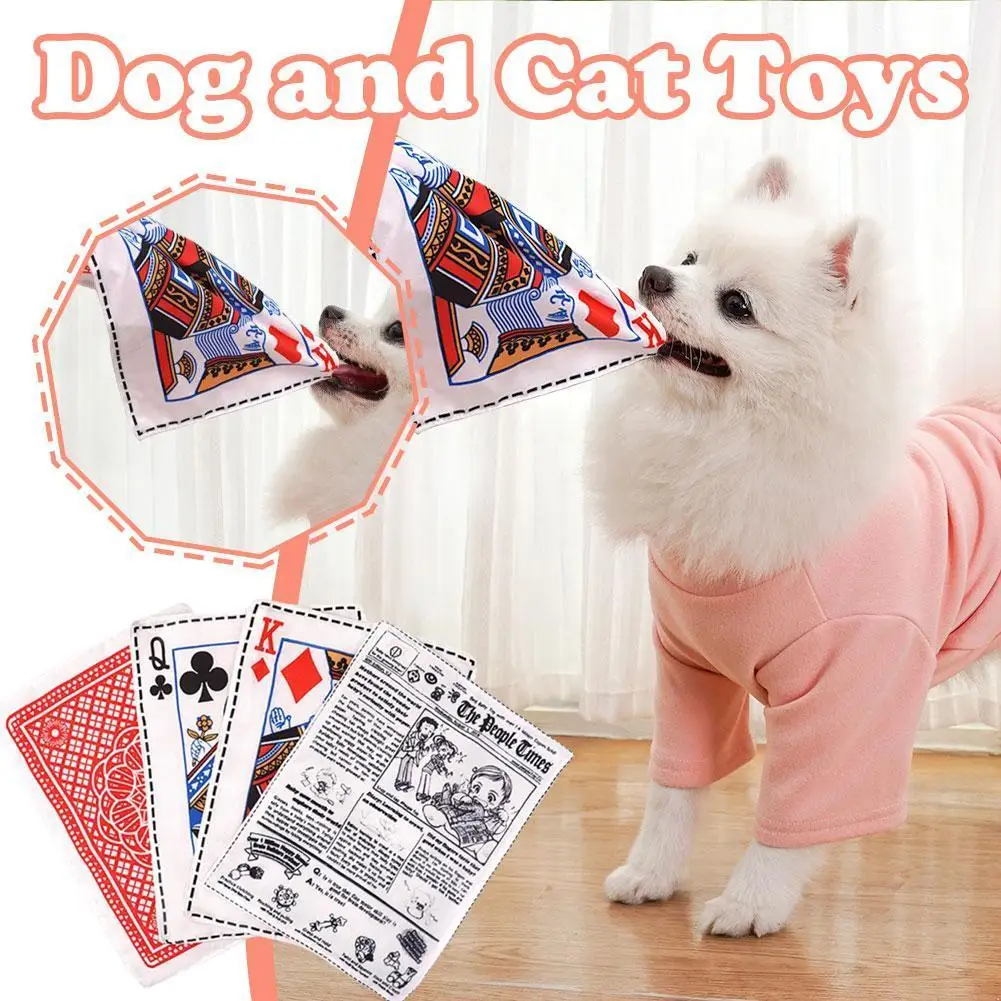 Newspaper Dog Toys Simulation Newspaper Paper Playing Cards Rubbing Sound Small Medium Chew Dog 1005007827229744