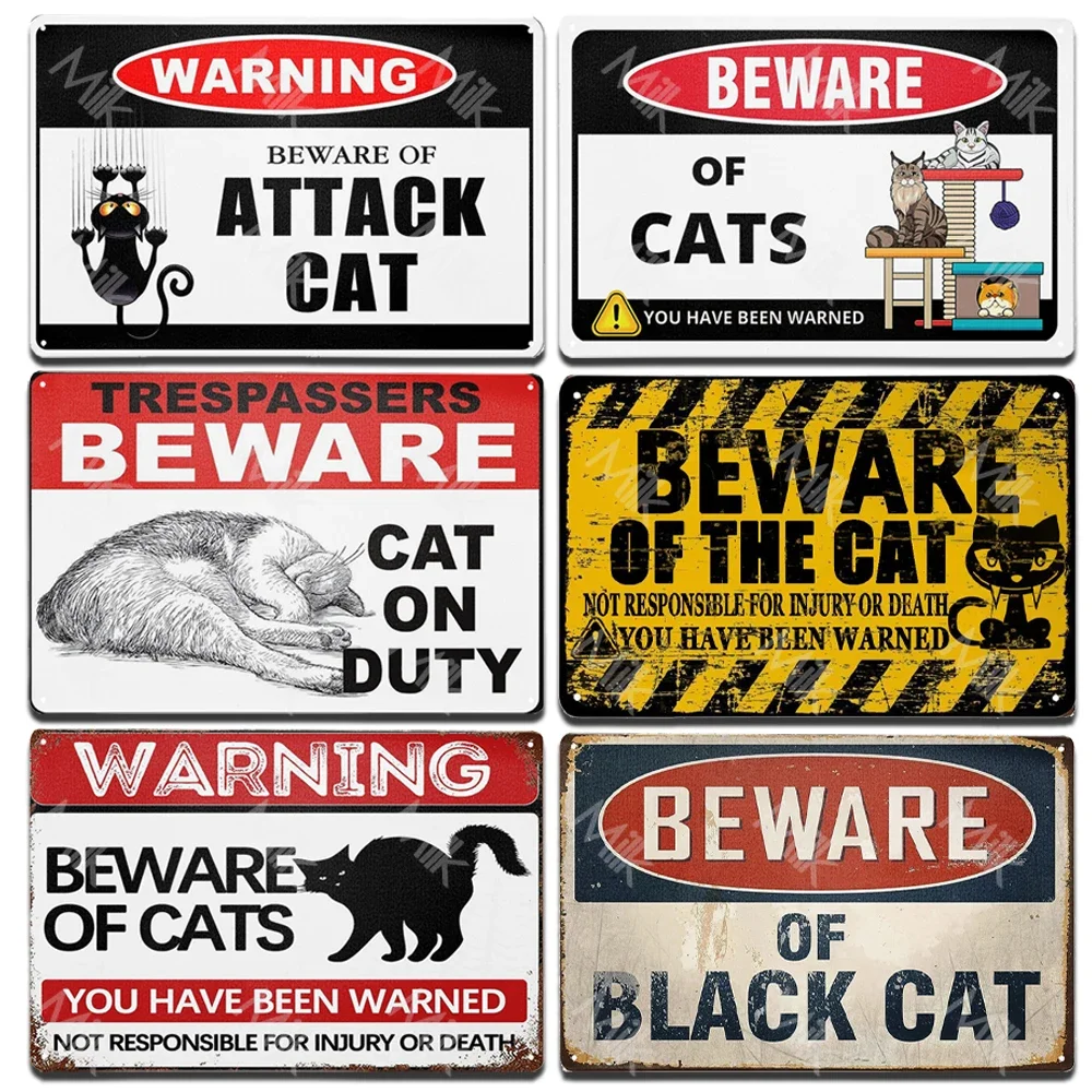 Beware of Cat Sign, Aluminum, Cat Door Signs, Attack Cat Sign 1005007839649297