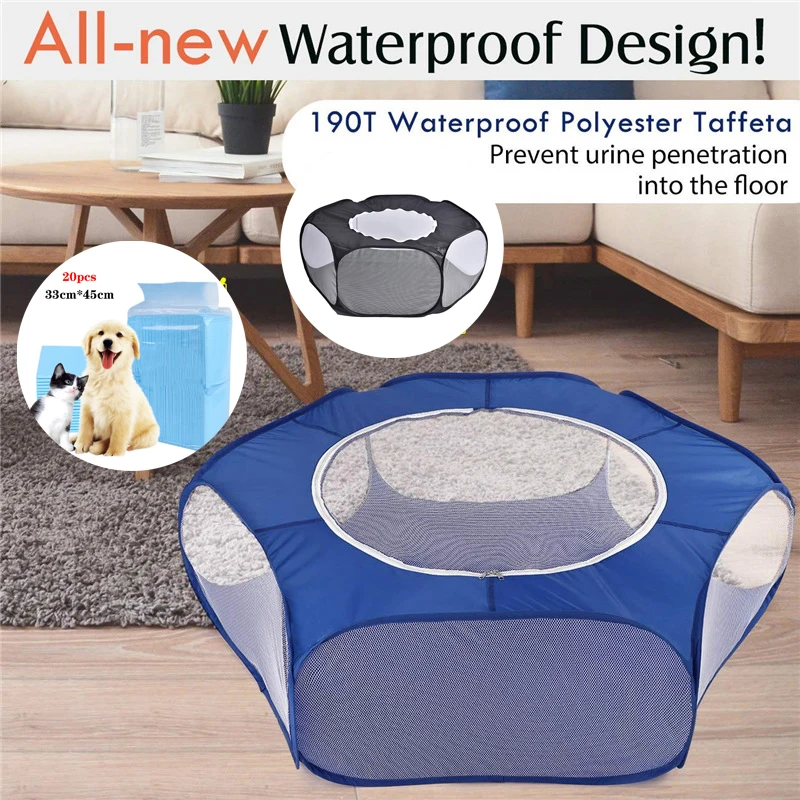 Portable Small Pet Cage Transparent Hedgehog Cage Tent Pet Playpen Open Folding Yard Fence for Dog 1005007848100943