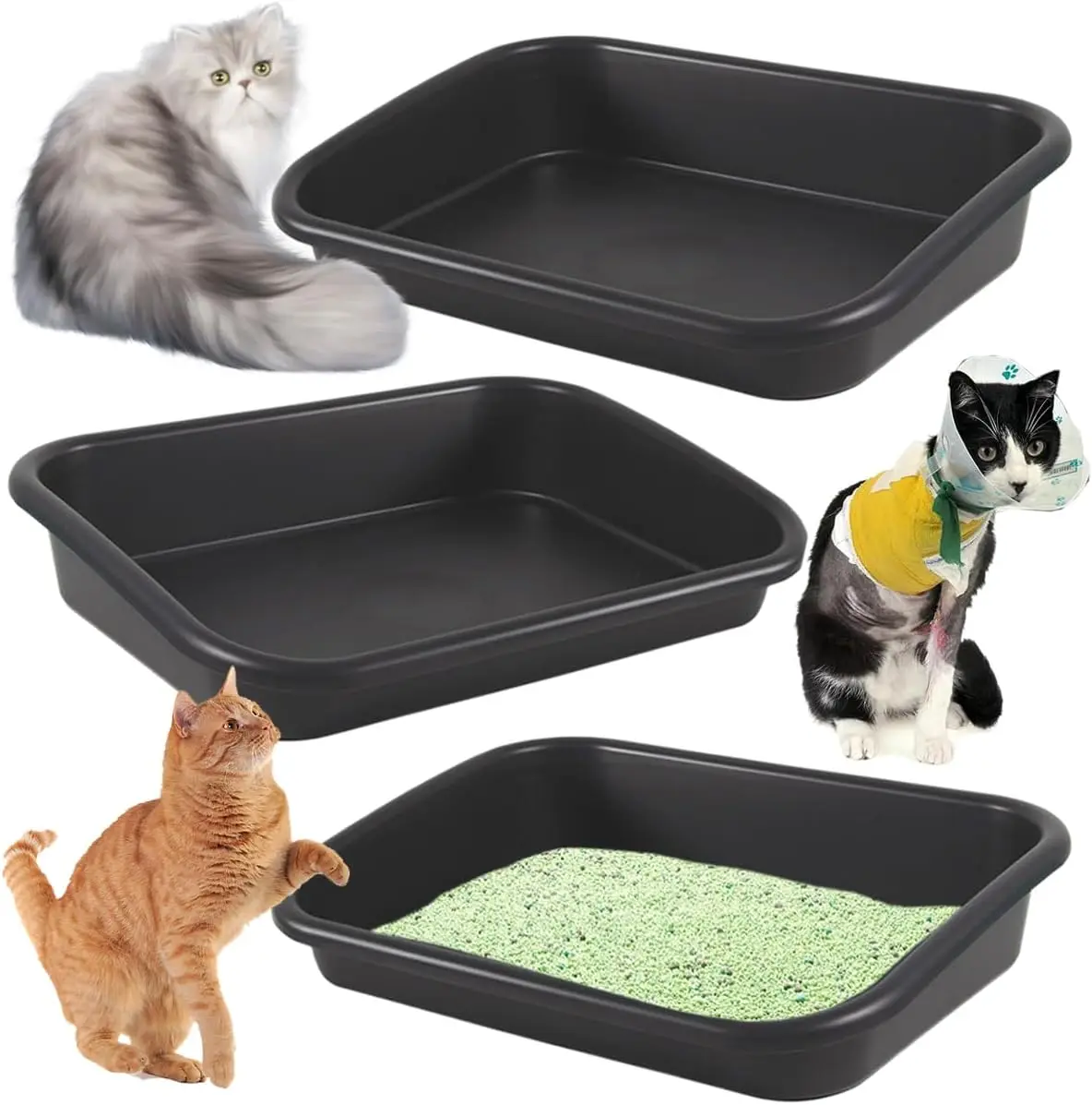 Premium Litter Box, Oversized Pet Litter Box, Low Entry Open Litter Box, Suitable for Weak 1005007850725332