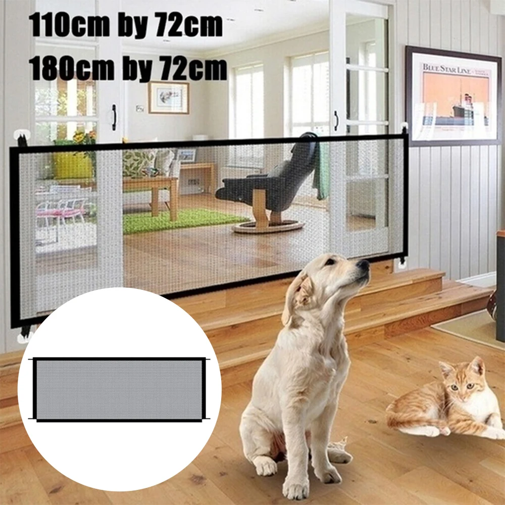 Pet Dog Barrier Fences Isolated Network Folding Breathable Nylon Mesh Stairs Gate Safety Fence 2 1005007865181735