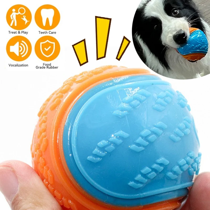 Dog Squeaky Balls Toy Soft TPR Chew Pet Teeth Cleaning Bite Resistance Puppy Training Sound Supplies 1005007868828692