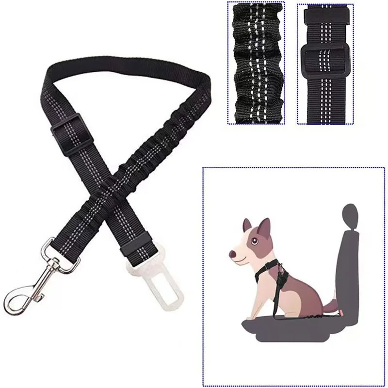 Dog Safety Leash Adjustable Retractable Cushioning Elastic Pet Car Seat Belt Rope Tug 1005007868938795