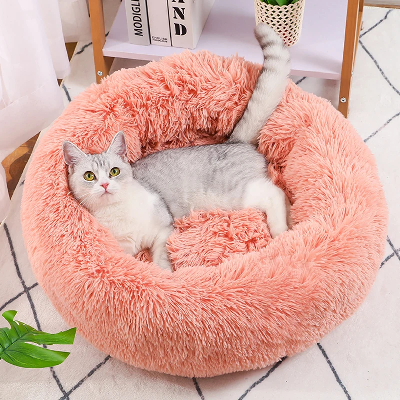 Pet Dog Bed Comfortable Donut Cuddler Round Cat Nest Warm Mat with Soft Plush Material for Dogs 1005007874621673